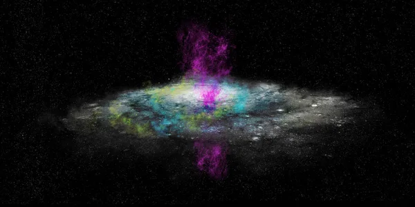 Milchstraßenkern Mit Gas Das Aus Dem Zentrum Kommt Wissenschaft Illustration — Stockfoto