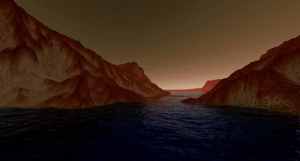 Terraforming Mars Planet Extrem Detaillierte Und Realistische Bild — Stockfoto