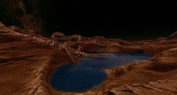 Kosmiczny Krajobraz Niezwykle Szczegółowy Obraz Ziemi Jak Egzoplaneta Enivornment — Zdjęcie stockowe