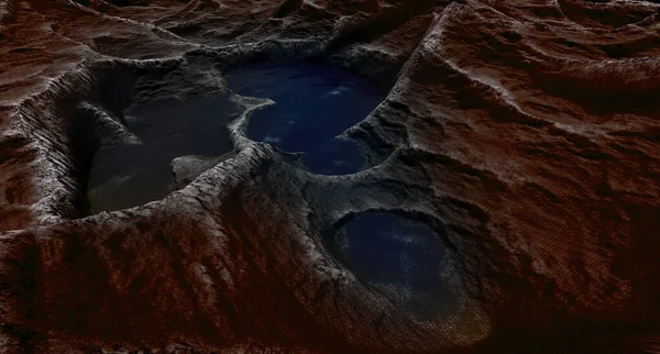 Uzaylı Manzarası Son Derece Detaylı Bir Yeryüzü Görüntüsü Dış Gezegen — Stok fotoğraf