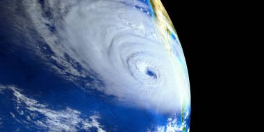 Son derece detaylı ve gerçekçi yüksek çözünürlüklü bir kasırga görüntüsü bize doğu sahilinden yaklaşıyor. Uzaydan çekilmiş. Bu görüntünün elementleri Nasa tarafından döşenmiştir.