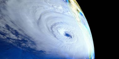 Son derece detaylı ve gerçekçi yüksek çözünürlüklü bir kasırga görüntüsü bize doğu sahilinden yaklaşıyor. Uzaydan çekilmiş. Bu görüntünün elementleri Nasa tarafından döşenmiştir.