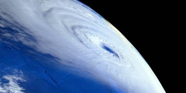 Son derece detaylı ve gerçekçi yüksek çözünürlüklü bir kasırga görüntüsü bize doğu sahilinden yaklaşıyor. Uzaydan çekilmiş. Bu görüntünün elementleri Nasa tarafından döşenmiştir.