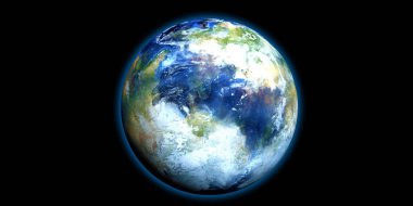 Exoplanmely Detaylı ve Gerçekçi Yüksek Çözünürlüklü 3D görüntü. Uzaydan çekilmiş. Bu görüntünün elementleri NASA tarafından döşenmiştir..