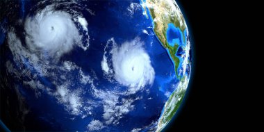 Tropikal Fırtına Erick Aşırı Detaylı ve gerçekçi yüksek çözünürlüklü 3D görüntü. Uzaydan çekilmiş. Bu görüntünün elementleri NASA tarafından döşenmiştir..