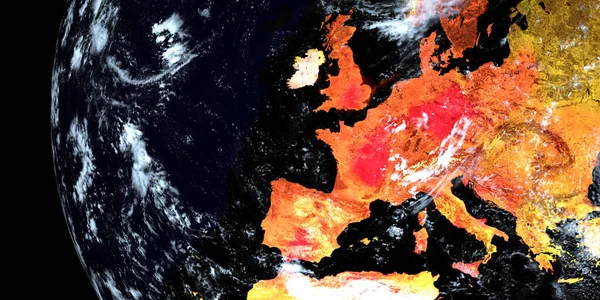 Ola Calor Sobre Europa Imagen Alta Resolución Extremadamente Detallada Realista — Foto de Stock