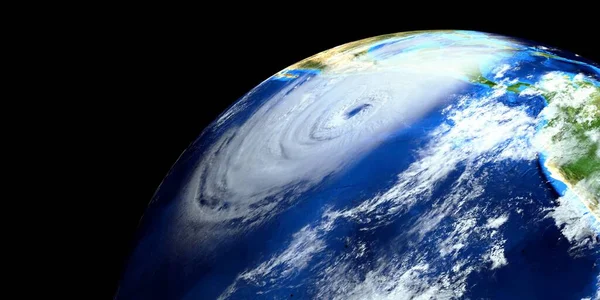 非常详细和现实的高分辨率3D图像显示飓风正在接近我们的东海岸 从太空拍的这张照片是由美国国家航空航天局提供的 — 图库照片
