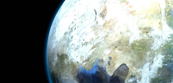 Exoplanet Imagen Alta Resolución Extremadamente Detallada Realista Disparo Desde Espacio —  Fotos de Stock
