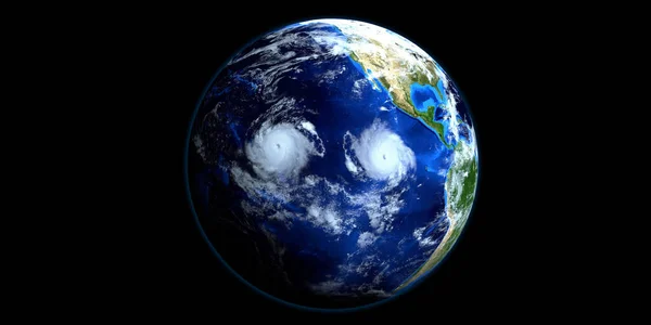 热带风暴艾里克非常详细和现实的高分辨率3D图像 从太空拍的这张照片的内容是由Nasa提供的 — 图库照片