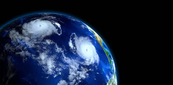 热带风暴艾里克非常详细和现实的高分辨率3D图像 从太空拍的这张照片的内容是由Nasa提供的 — 图库照片