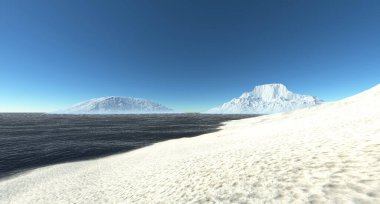 Buzdağı son derece detaylı ve gerçekçi yüksek çözünürlüklü 3D resim