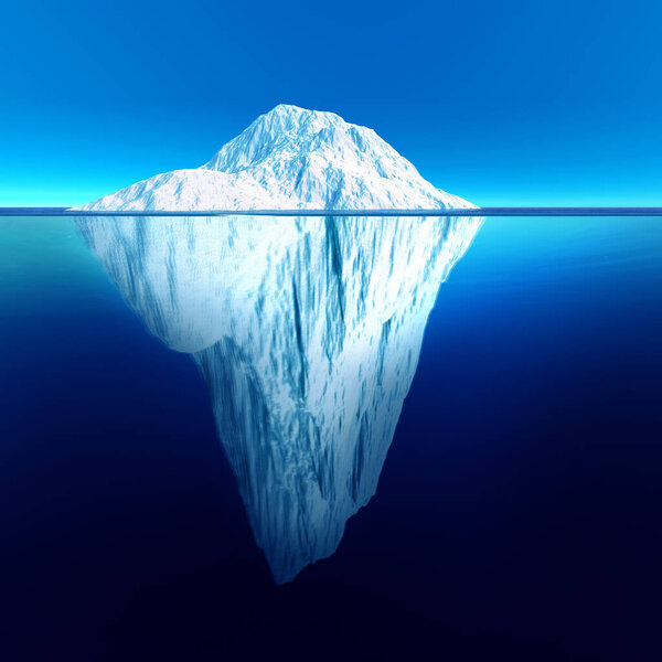 Айсберг очень детализированное и реалистичное трехмерное изображение высокого разрешения