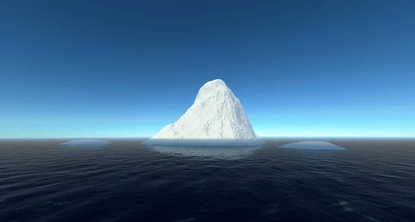 Iceberg非常详细和现实的高分辨率3D图像 — 图库照片