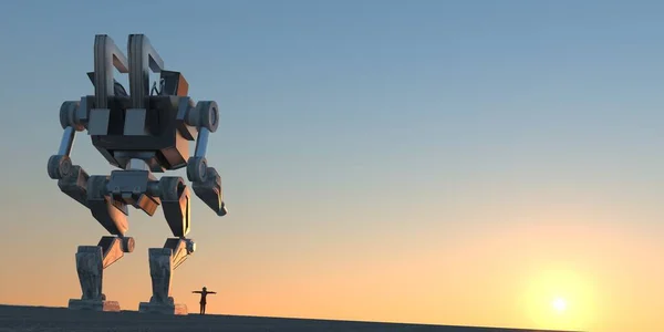 Futurystyczny Robot Sci Mech — Zdjęcie stockowe