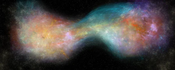 2つの合体銀河の超細密かつ現実的な高解像度の概念設計 宇宙から撃たれた — ストック写真