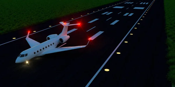 Luxury Business Jet Runway Extremely Detailed Realistic High Resolution Image — Stock Photo, Image