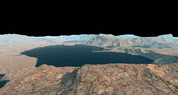 惑星のような地球上の水の非常に詳細かつ現実的な高解像度の3D画像 — ストック写真