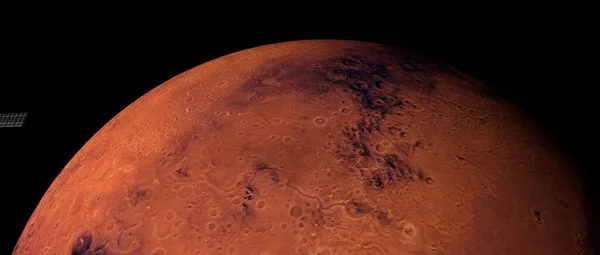 화성에 우주에서 날아온 총알이야 극도로 세밀하고 현실적 고해상도 삽화입니다 의요인들은 — 스톡 사진