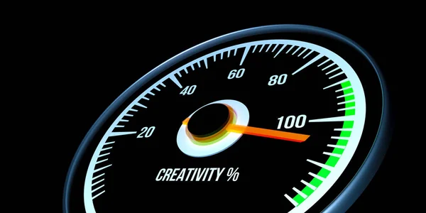 Creativity Level Meter 100 Extremely Detailed Realistic High Resolution Image — Stock Photo, Image