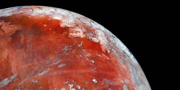 화성을 세밀하고 실제적 고해상도 영상으로 구체화하였다 우주에서 날아온 총알이야 영상의 — 스톡 사진