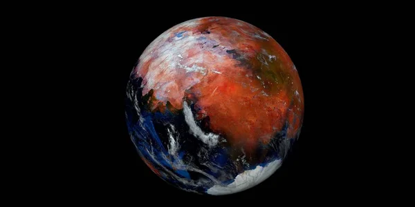 Terraforming Mars Imagem Alta Resolução Extremamente Detalhada Realista Tiro Espaço — Fotografia de Stock