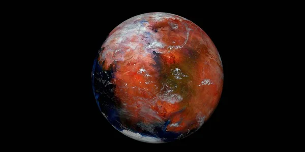 Mars 'ın son derece detaylı ve gerçekçi yüksek çözünürlüklü 3D görüntüsünü oluşturması. Uzaydan çekilmiş. Bu görüntünün elementleri NASA tarafından döşenmiştir..
