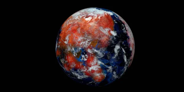 Terraforming Mars Imagem Alta Resolução Extremamente Detalhada Realista Tiro Espaço — Fotografia de Stock