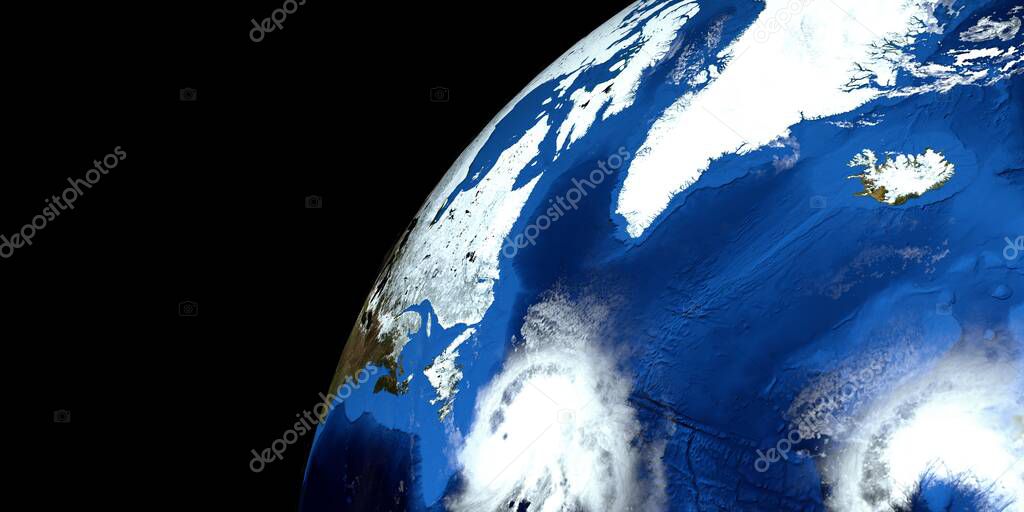 Extremely detailed and realistic high resolution 3d image of a Hurricane. Shot from Space. Elements of this image are furnished by Nasa.