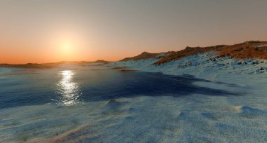 Water on Mars like Planet Shot from Space extremely detailed and realistic 3d image of Martian landscape clipart