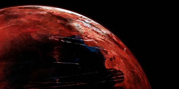 화성을 지구처럼 변화시키는 극도로 세밀하고 현실적 고해상도 이미지입니다 우주에서 날아온 — 스톡 사진