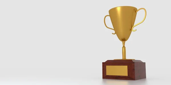 Gold Trophy Cup Isolated Image White Background — Stock Photo, Image