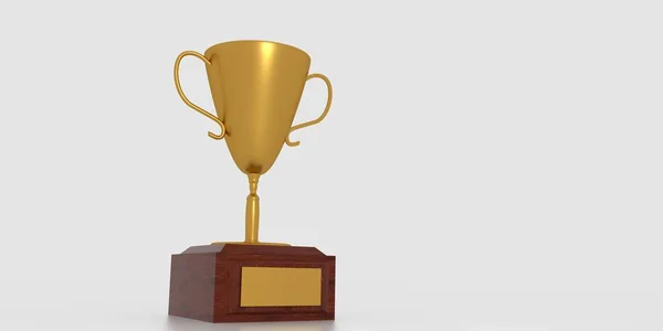 Gold Trophy Cup Isolated Image White Background — Stock Photo, Image