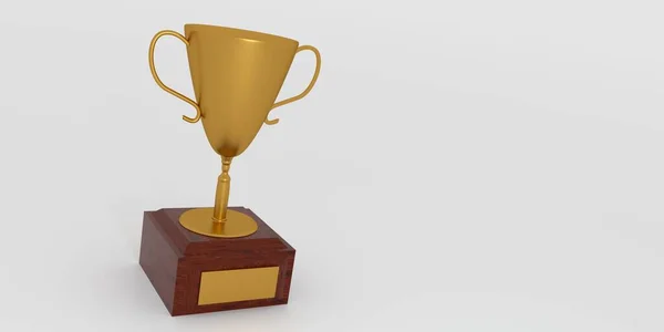 Золотий Кубок Трофею Ізольовано Зображення Білому Тлі — стокове фото