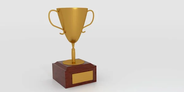 Gold Trophy Cup Isolated Image White Background — Stock Photo, Image