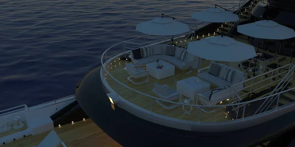 Niezwykle Szczegółowa Realistyczna Ilustracja Wysokiej Rozdzielczości Super Yacht Ilustracja — Zdjęcie stockowe