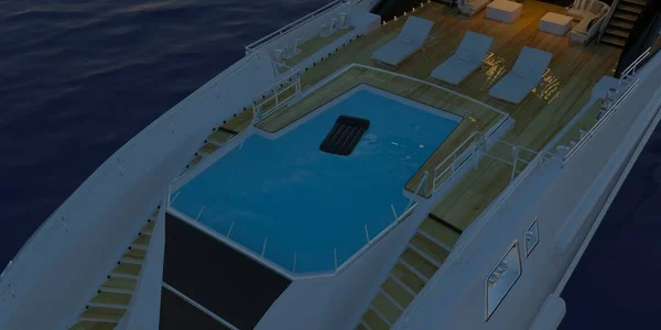 Niezwykle Szczegółowa Realistyczna Ilustracja Wysokiej Rozdzielczości Super Yacht Ilustracja — Zdjęcie stockowe