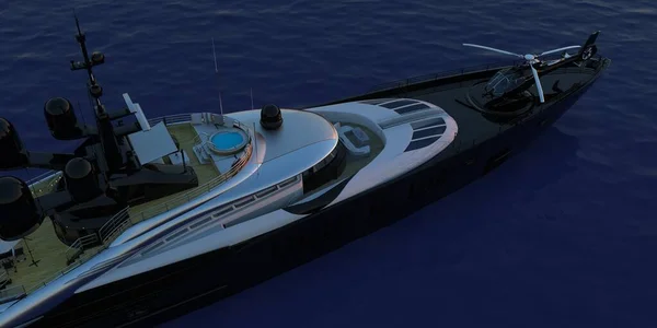 Πολυτέλεια Super Yacht Εξαιρετικά Λεπτομερείς Και Ρεαλιστικές Υψηλής Ανάλυσης Εικόνα — Φωτογραφία Αρχείου