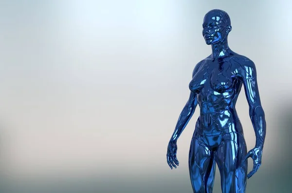 人工智能显示为Ai 3D女性机器人角色 — 图库照片