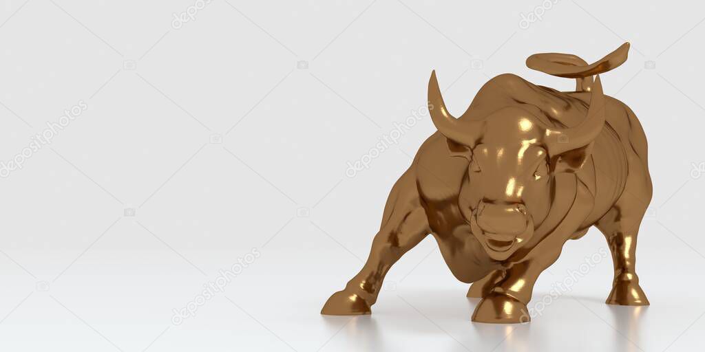 Charging Bull Wall Street Bull 3D imageof the Bowling Green Bull