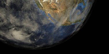 Marie Kasırgası. Dünya uzaydan gösteriliyor. Bu ilmeklemenin elementleri NASA tarafından döşenmiştir..