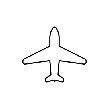 Düz dizaynlı uçak vektör simgesi beyaz arkaplanda izole edildi. Asgari tasarım.