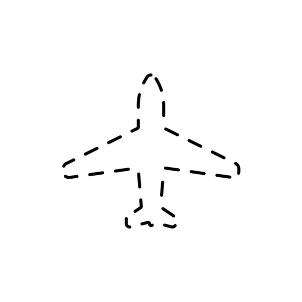 Airplane vector icon in flat design isolated on white background. Minimalistic design. — Stock Vector