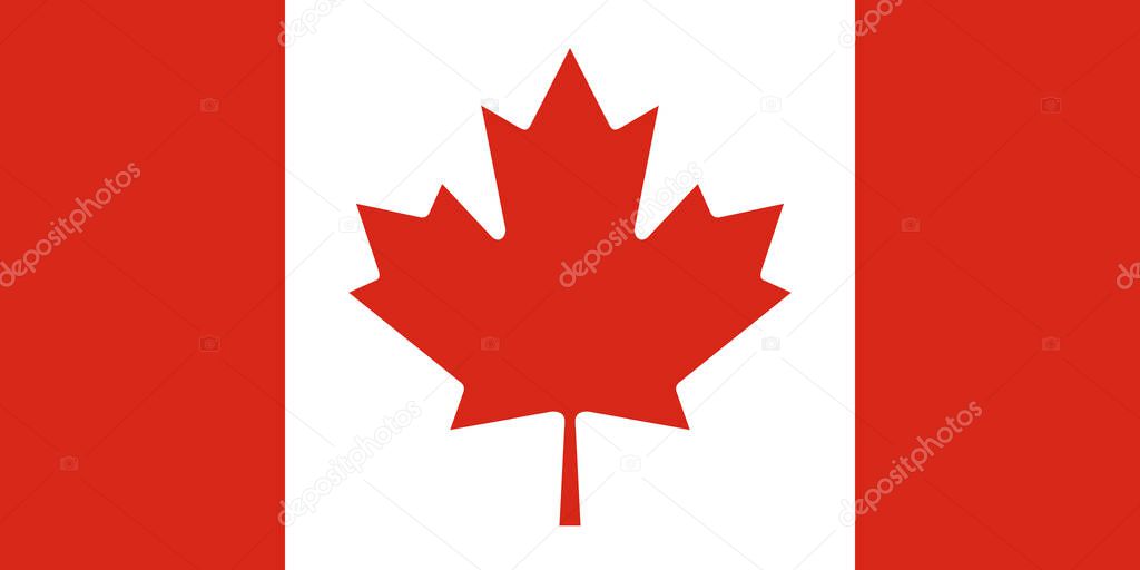 National flag of Canada, vector illustration.