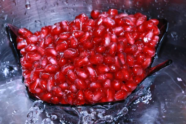 Pomegranate Fruit Food Red Ripe Healthy Sweet Seeds Fresh Berry — Stock Photo, Image