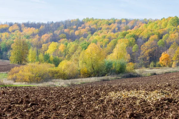 Podzimní Krajina Orné Půdy Podzim Půdy Pro Pěstování Plodin Babí — Stock fotografie