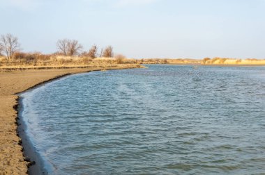 nehir bahar. bahar Nehri Orta Asya'da. Kazakistan bozkır nehir Semirechye. 