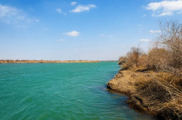 nehir bahar. bahar Nehri Orta Asya'da. Kazakistan bozkır nehir Semirechye. 