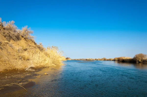 bahar bozkır nehirde. nehir sazlık ile büyümüş. saf zümrüt sudur