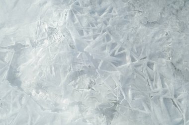 doku. buz. Donmuş buz Nehri üzerinde.