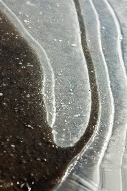 doku. Donmuş su birikintisi, Bahar, buz kalıpları. 